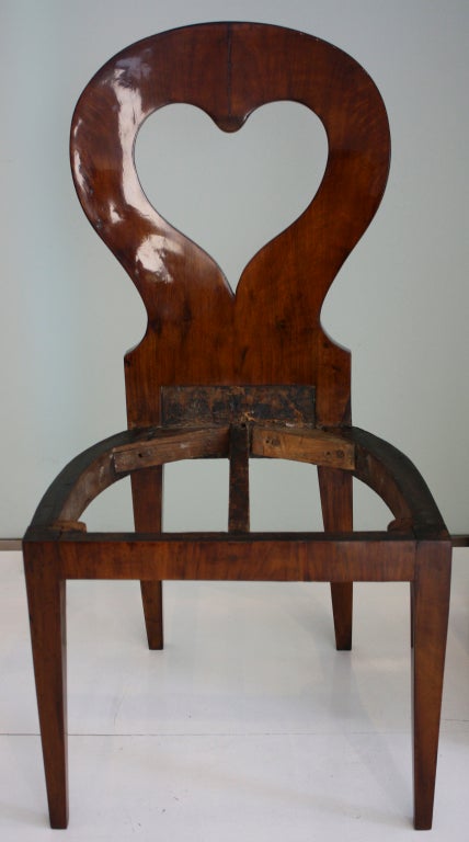 19th Century Biedermeier Side Chair With Heart-Shaped Backing