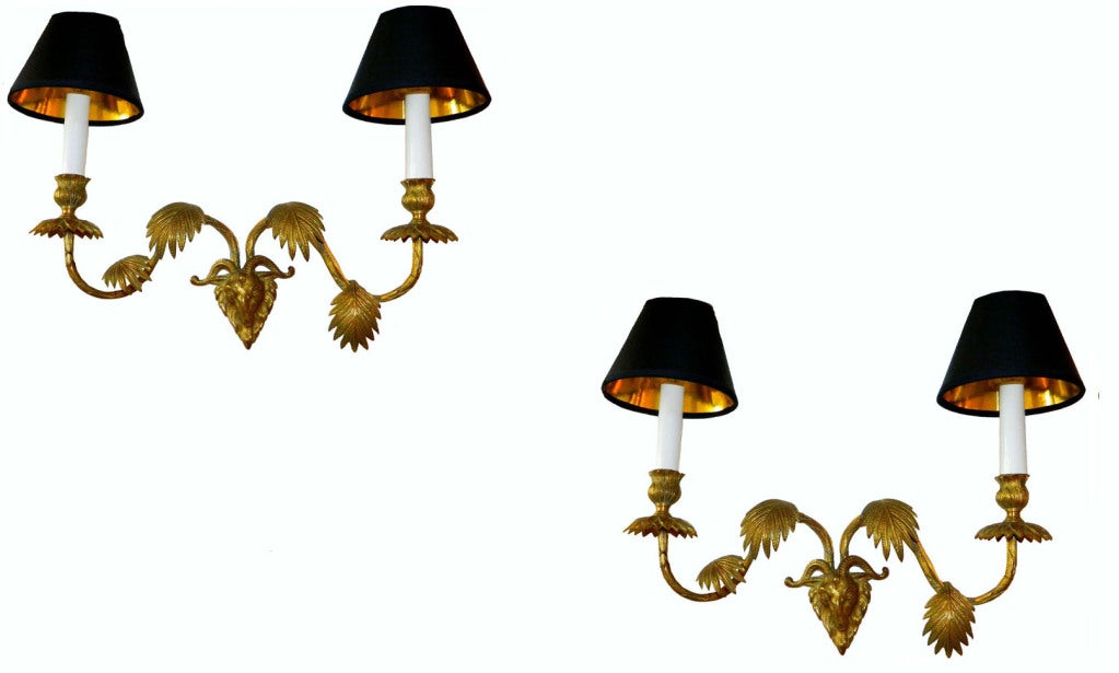 Signed Maison Baguès pair of sconces.
Maison Baguès
US wired and in working condition.
This iconic Paris-based company created lighting (mainly Louis XIV and Empire styles), objets d’art, and ironwork. Well-known for lavish products with a