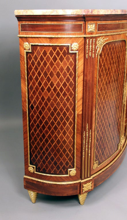 Wonderful Pair of Late 19th Century Gilt Bronze Mounted Parquetry Cabinets 1