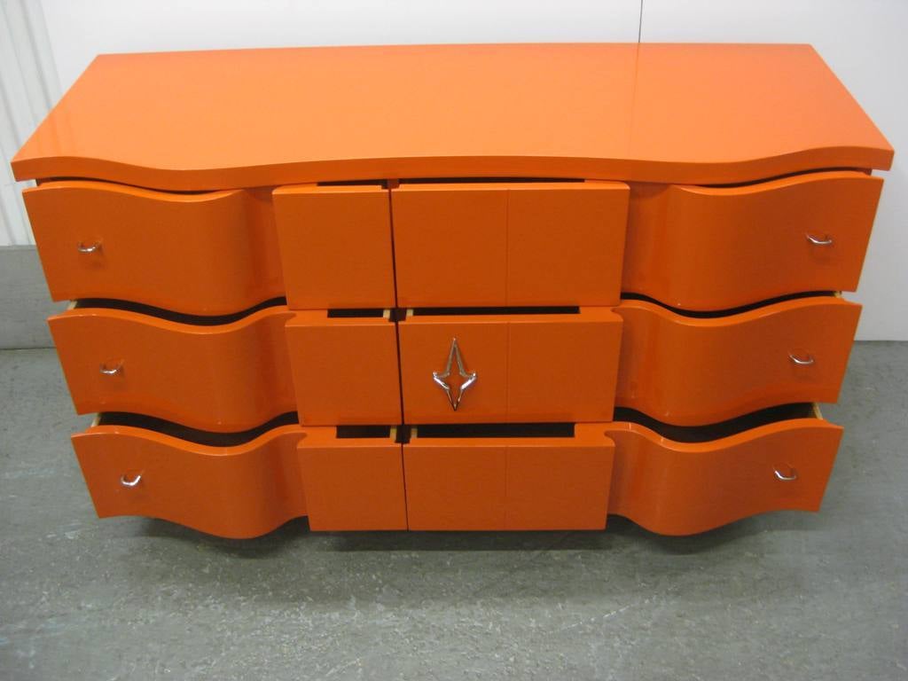 Mahogany Serpentine Art Deco Orange Dresser