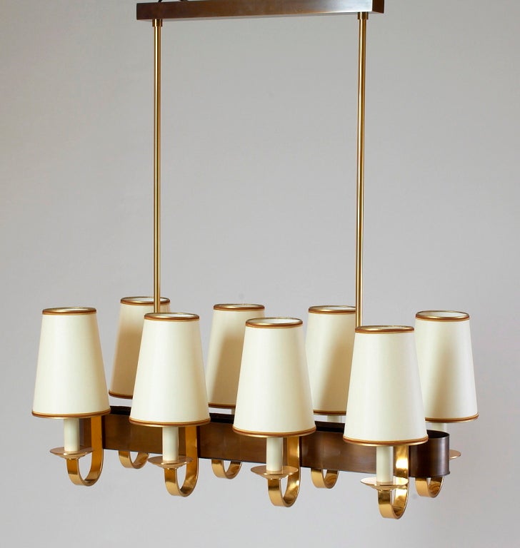 Eight Branch Oval Chandelier, Italy, 1950's