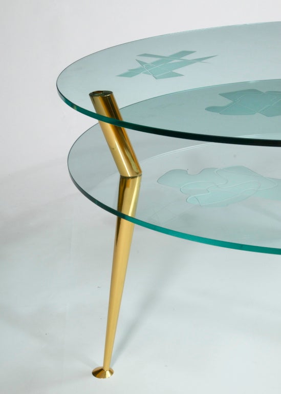 Glass Two Tiered Table By Roberto Rida
