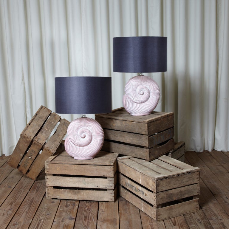 Pair of Unusual 1970's Stone Lamps