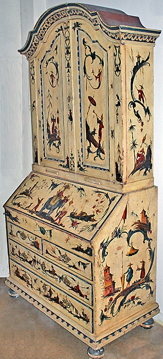 Incomparable 18th Century Venetian Chinoiserie Secretaire
