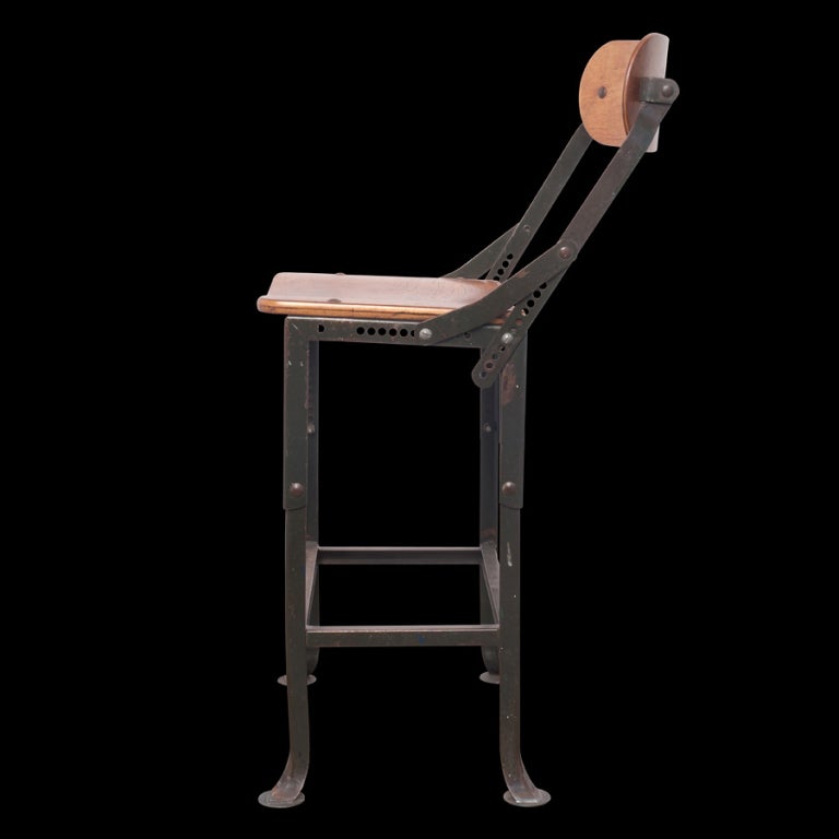Industrial Factory Work Stool In Good Condition In Culver City, CA