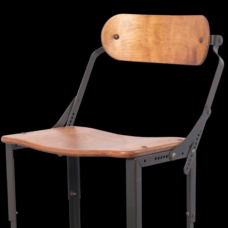 Wood Industrial Factory Work Stool