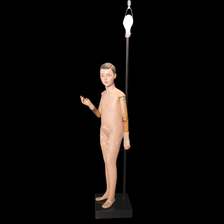 Floor Lamp with 19th Century Young Boy Mannequin