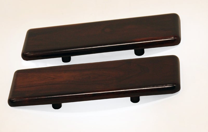 Set of Four Solid Rosewood Door Handles In Good Condition In Los Angeles, CA