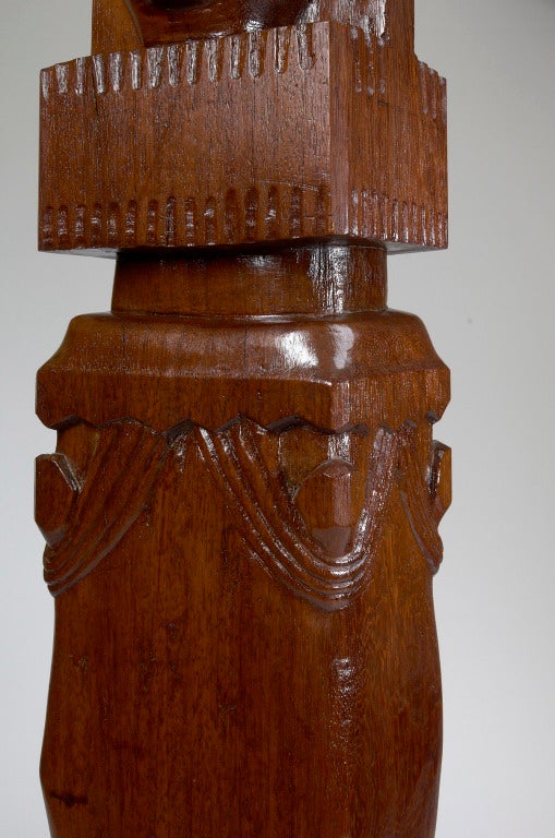 Primitive Africanist Palmwood Pedestal by Charles Combes