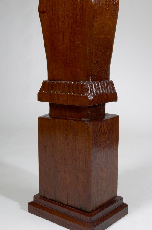 French Africanist Palmwood Pedestal by Charles Combes
