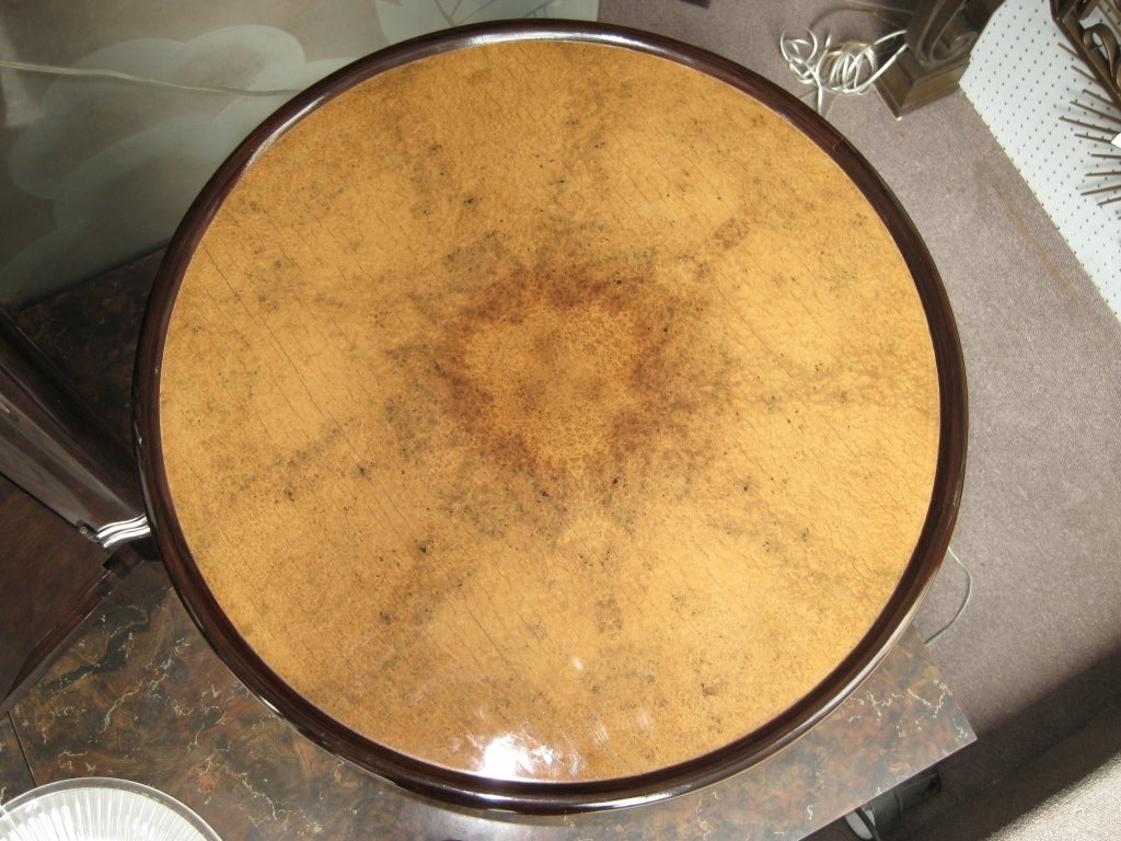 French 1930's unusual two tone nickel mounted side table 2