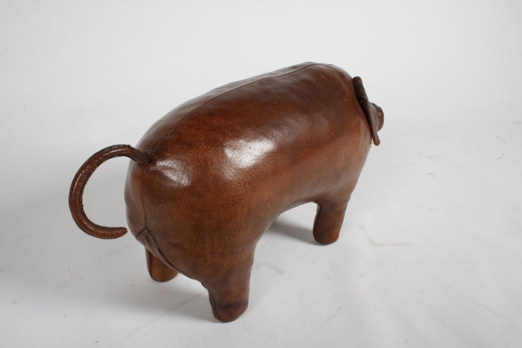 Mid-20th Century Abercrombie Leather Pig footstool