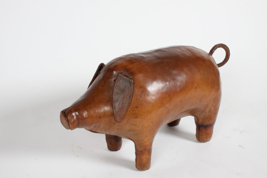 Abercrombie Leather Pig footstool 2