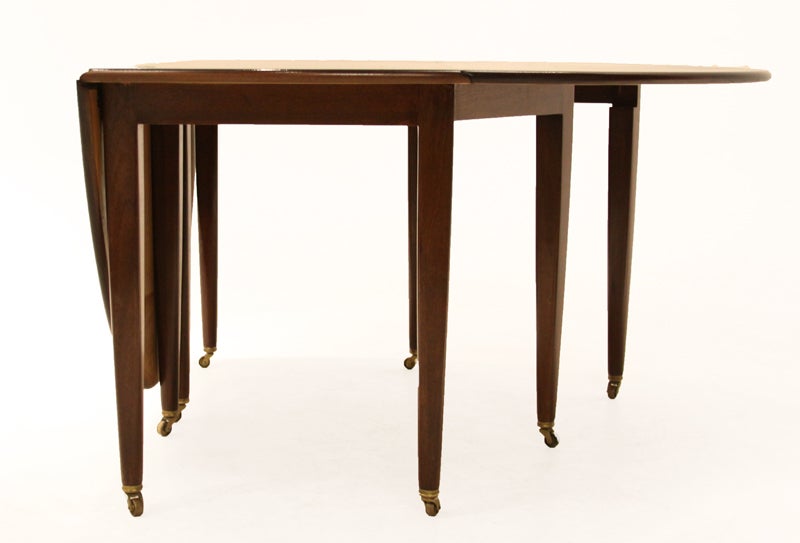 Mid-Century Modern Edward Wormley Oval Drop-Leaf Mahogany Dining Table  For Sale