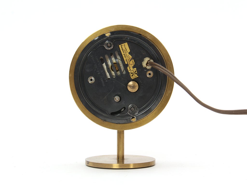Mid-20th Century brass clock by Howard Miller Clock Co.