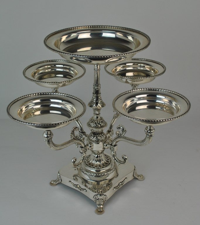 Silver Plate Regency-Style Epergne For Sale