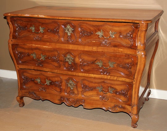 18th Century French Louis XV Cherrywood Tombeau Commode