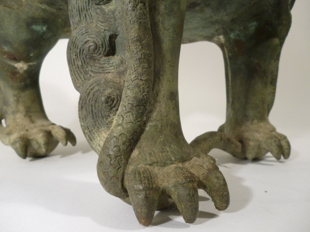 19th Century Chinese Bronze Lion Censer