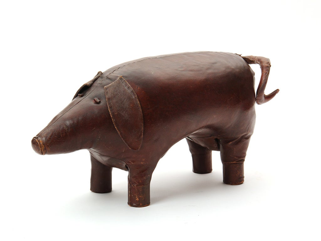 Three Leather Pigs In Good Condition In Sagaponack, NY