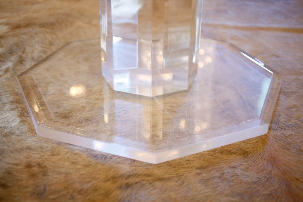 Stunning Octagonal Lucite and Beveled Glass Dining Table 5