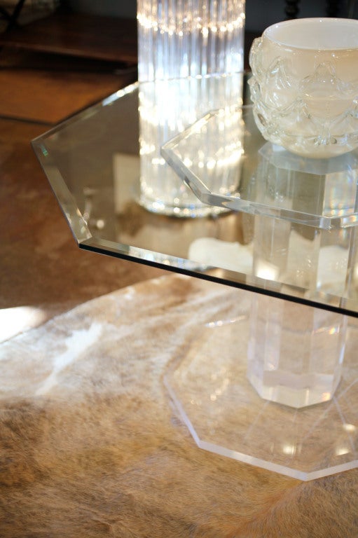 octagonal glass dining table