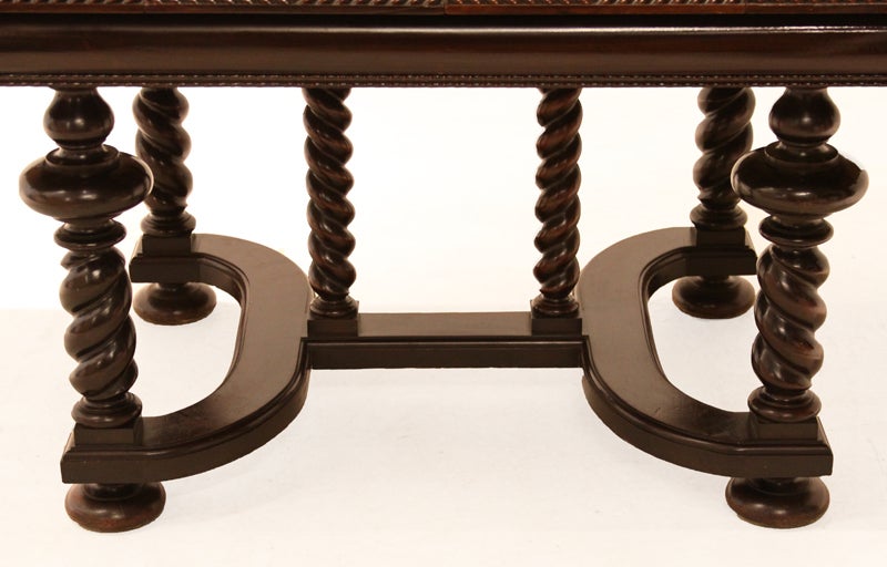 Mid-20th Century Brazilian Exotic Hardwood Hand-Carved Dining Table, by Dom Pedro  For Sale