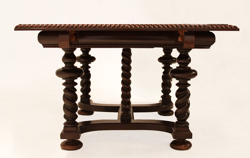 Brazilian Exotic Hardwood Hand-Carved Dining Table, by Dom Pedro  For Sale 2