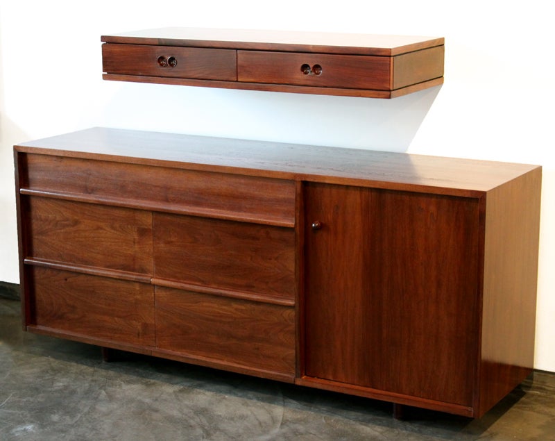 Brazilian Wall-Mounted Rosewood Desk by Sergio Rodrigues