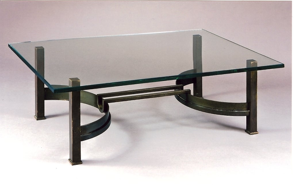 France, 1950's

An impressive and large  table in patinated bronze with glass top; refined proportions and excellent execution.

47 x 31.5 x 16 H