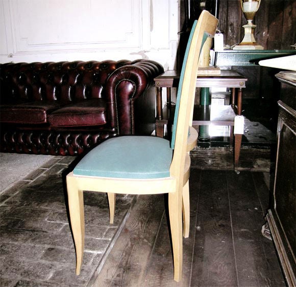 Mid-20th Century Set of Six French 1940s Side Chairs For Sale