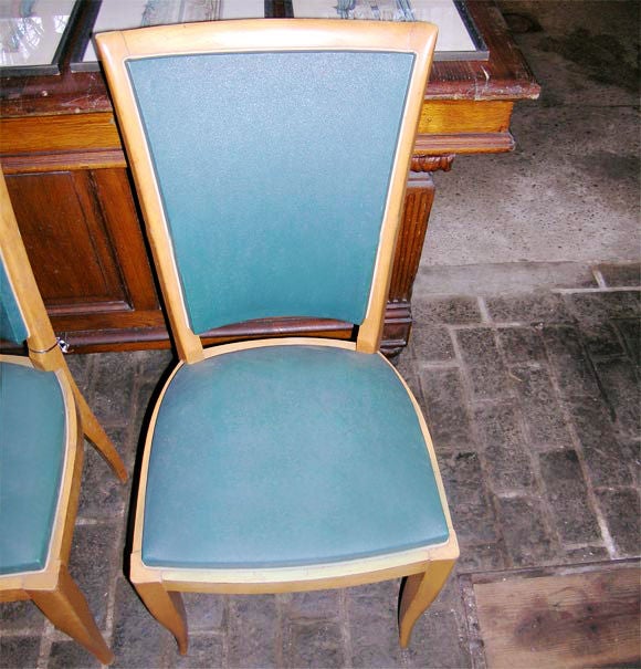 Set of Six French 1940s Side Chairs For Sale 1
