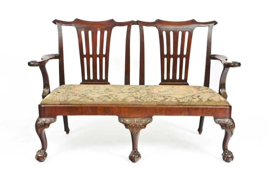 George II Mahogany Chair Back Settee