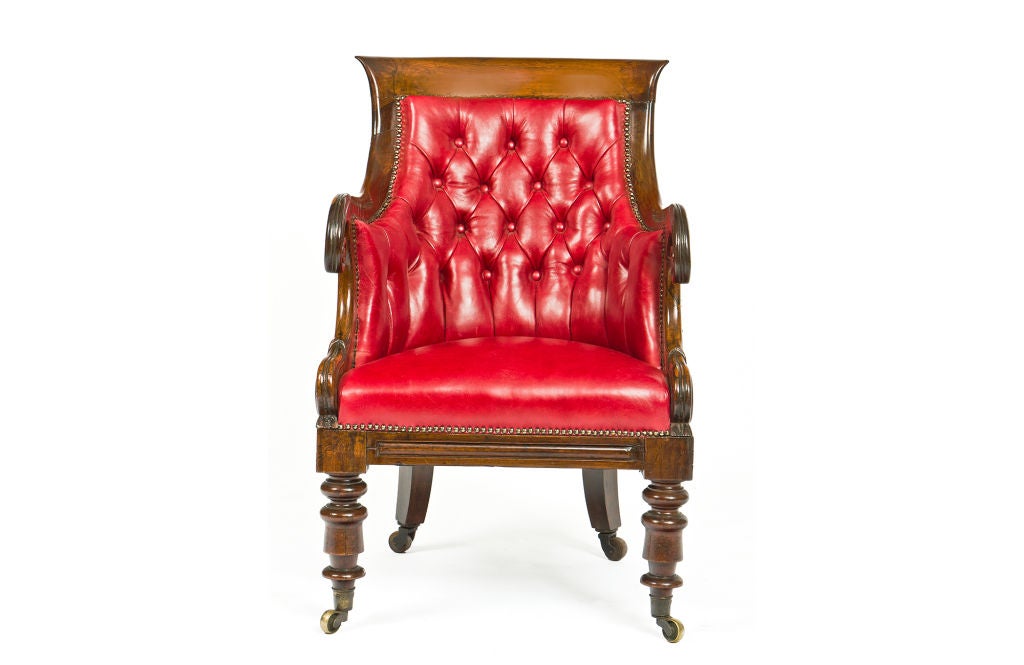 English William IV Rosewood Library Chair