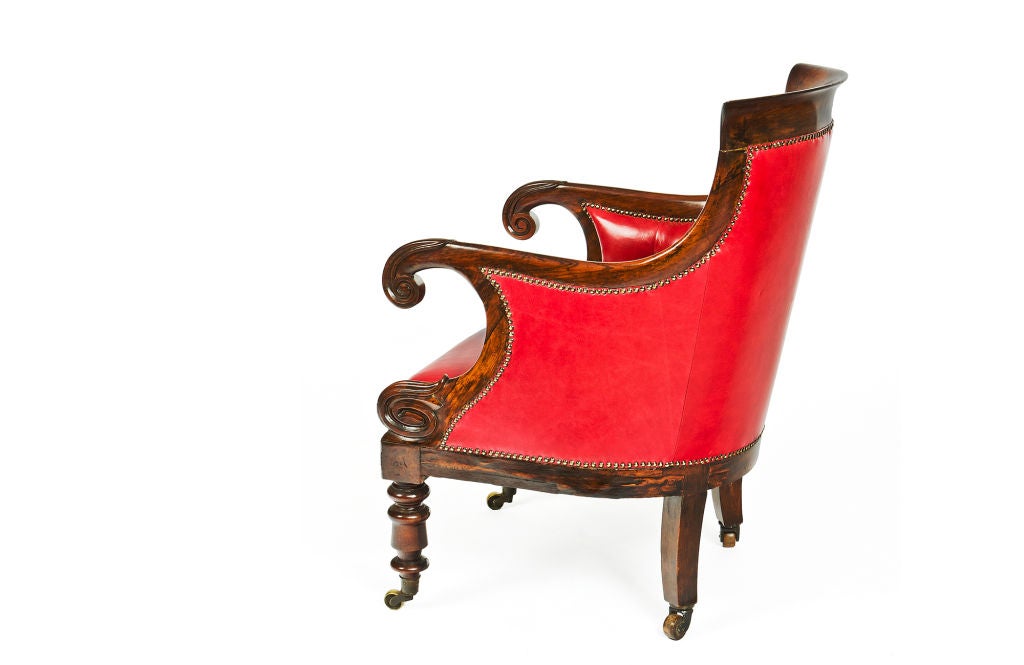 19th Century William IV Rosewood Library Chair