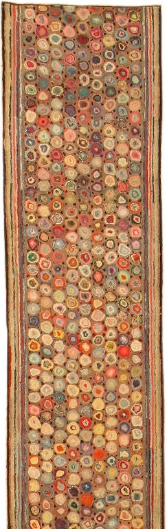 Antique American Hooked Rug or Carpet, Art Deco Design