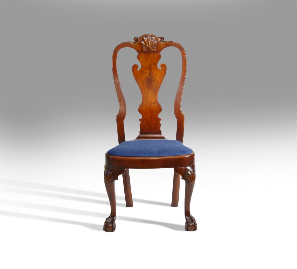 Walnut Queen Anne Balloon Seat Side Chair