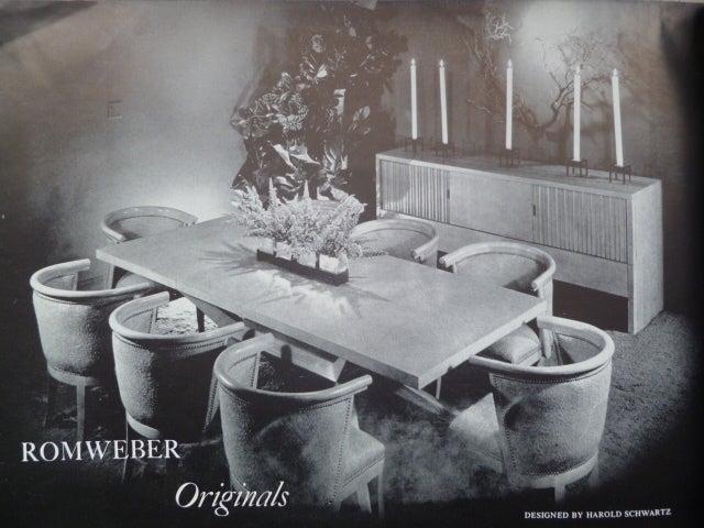 Brilliant 1950s Harold Schwartz Dark Oak Sideboard for Romweber 3