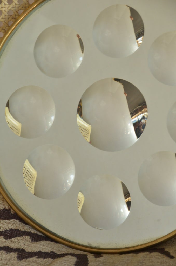 Brass Multi Convex Mirror by Piero Fornasetti For Sale