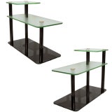 Pair of Italian Tiered Glass Side Tables