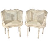 Pair Louis XVI style Double Caned Bergeres