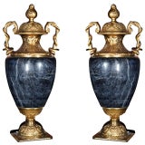 Pair of Marble and Bronze Cassolettes