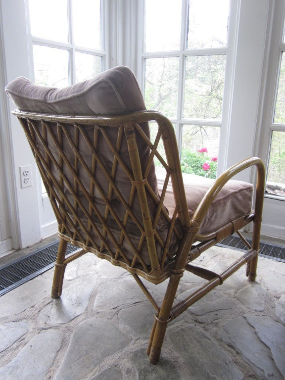 Pair of Rattan Armchairs by Jacques Quinet 3