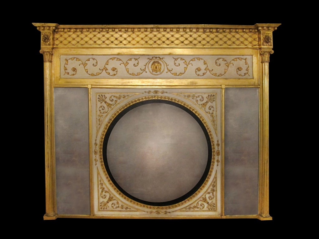 British Regency Giltwood Overmantel Mirror by Fentham. Circa 1810