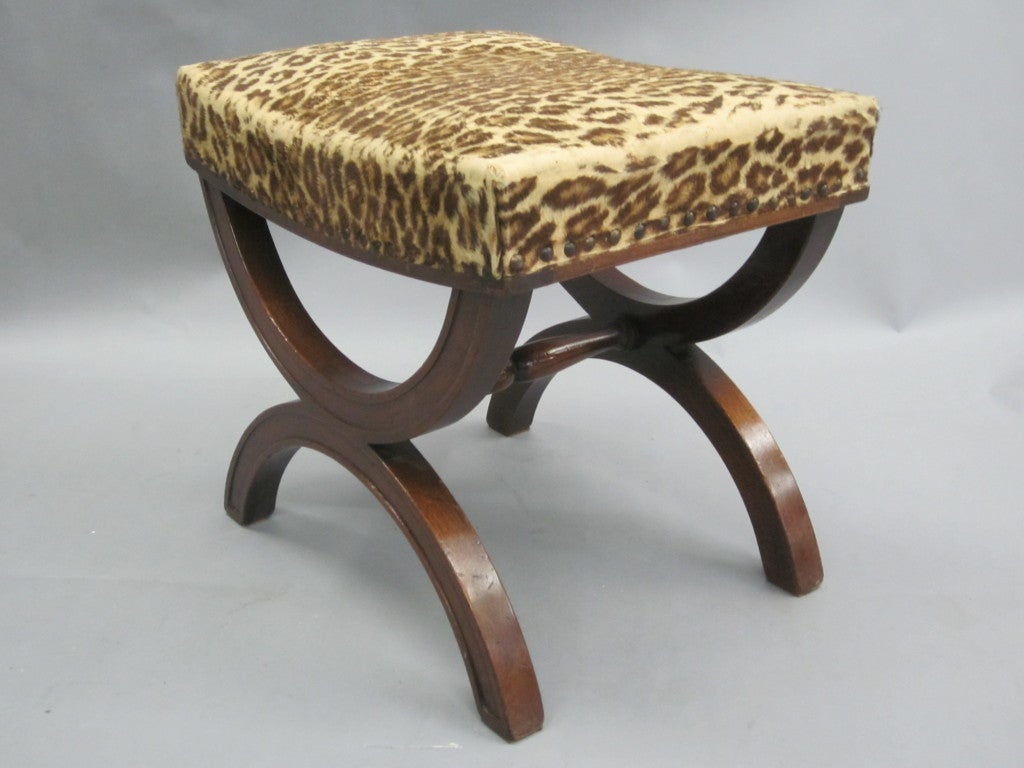 Art Deco French Modern Neoclassical Bench or Stool in the Manner of Andre Arbus For Sale