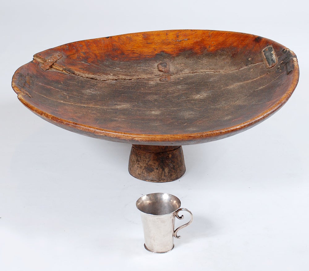 Massive 19th Century Red Cedar Moroccan Couscous Bowl 1