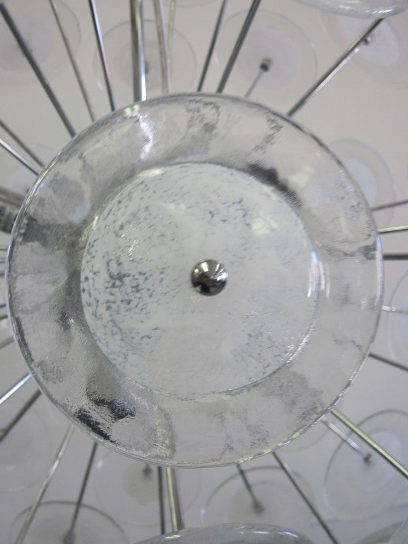 Two Handblown Murano Glass Chandeliers Attributed to Vistosi For Sale 4