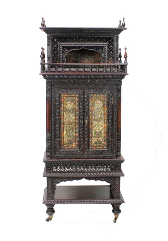 Rare and Important Anglo Indian Cabinet with Makers Brass Plaque
