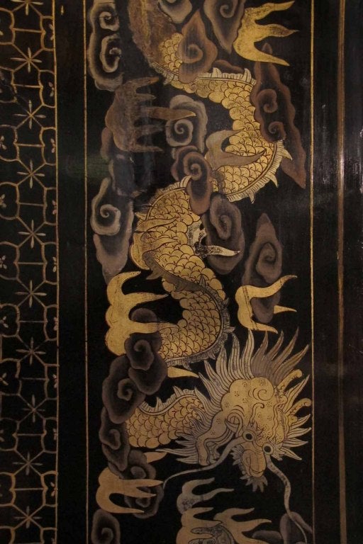 Chiense Lacquer Eight Panel Screen 1