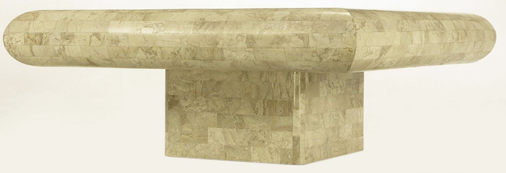 Tessellated Fossil Stone Pedestal Coffee Table 1