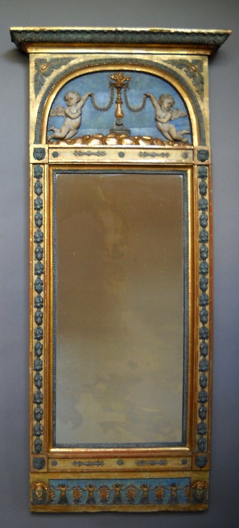 Large Gustavian Mirror with Putti